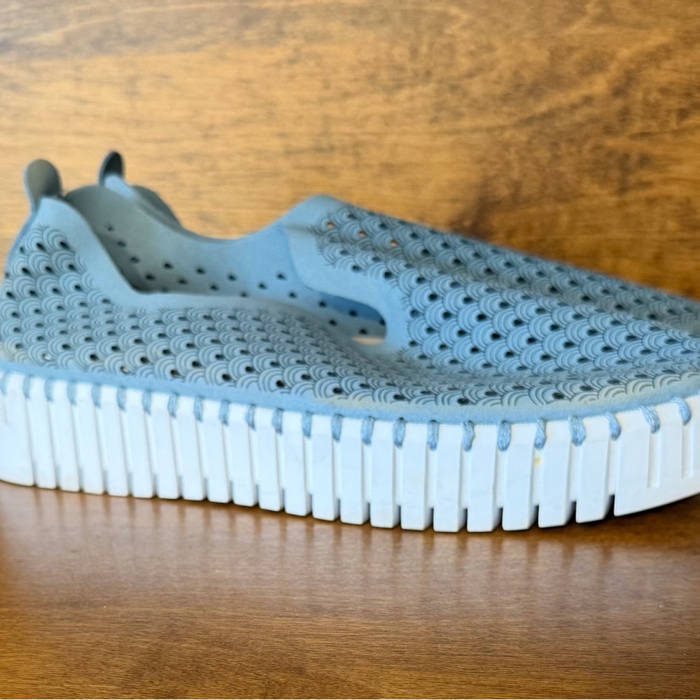 Ilse Jacobsen Light Blue Perforated Slip-On Sneakers - Picture 3 of 6